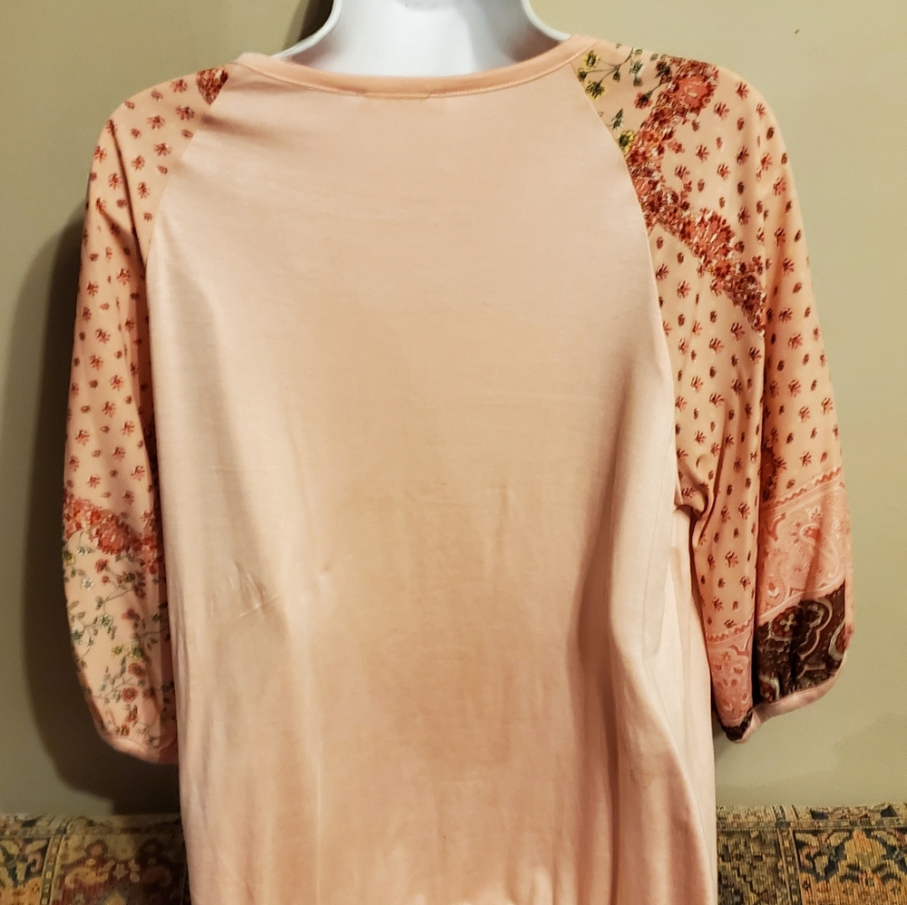 Stolen by CountySeller1 NWT Blush short sleeve top w/ floral details S-M-L - Picture 5 of 8